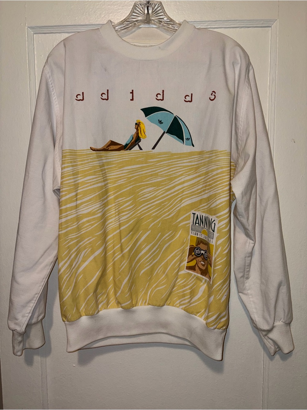 VTG Adidas Mens White Island Club 1988 Archive Series Pullover Sweatshirt *Read